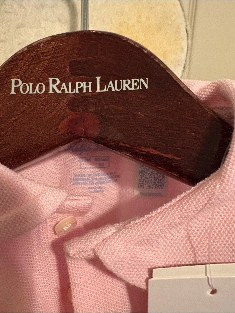 Ralph Lauren 12m nwt Pink Sleeveless Polo dress with White Eyelet Hem - Kids $55